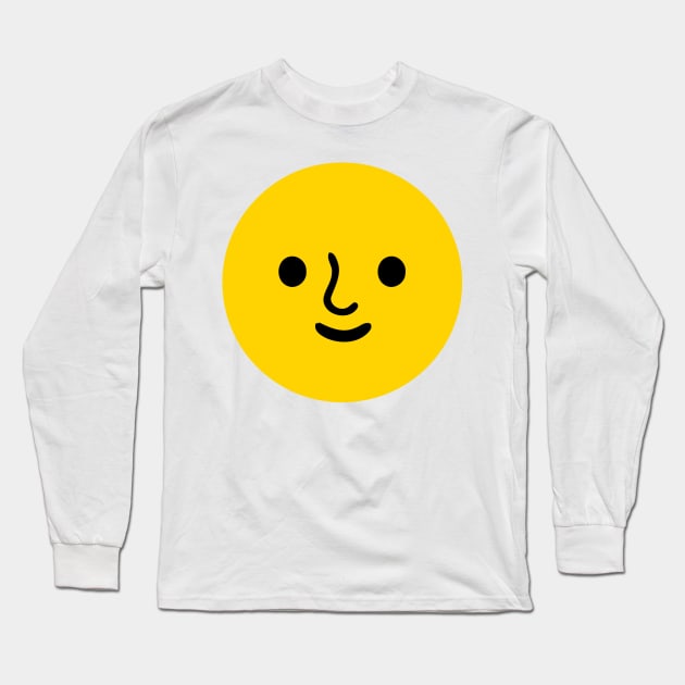 Happy Moon Face Emoticon Long Sleeve T-Shirt by AnotherOne